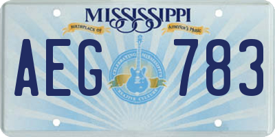 MS license plate AEG783