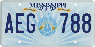 MS license plate AEG788