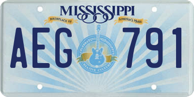 MS license plate AEG791