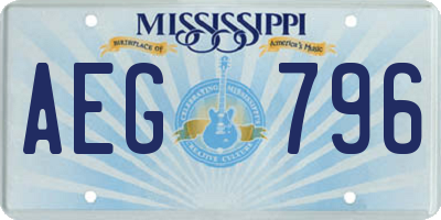MS license plate AEG796