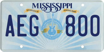 MS license plate AEG800