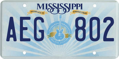 MS license plate AEG802