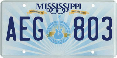 MS license plate AEG803