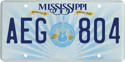 MS license plate AEG804