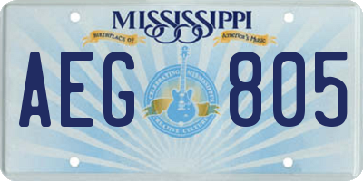 MS license plate AEG805