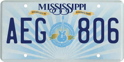 MS license plate AEG806