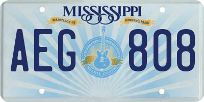 MS license plate AEG808
