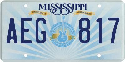 MS license plate AEG817