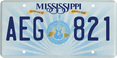 MS license plate AEG821