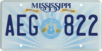 MS license plate AEG822