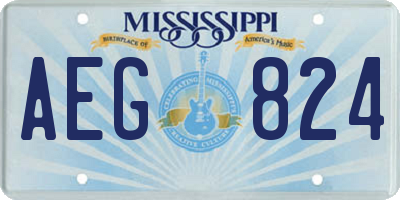 MS license plate AEG824
