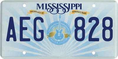 MS license plate AEG828