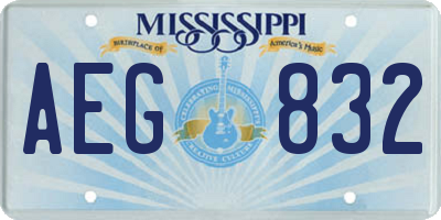 MS license plate AEG832