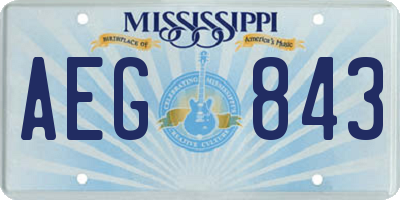 MS license plate AEG843