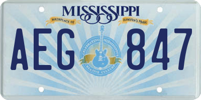MS license plate AEG847