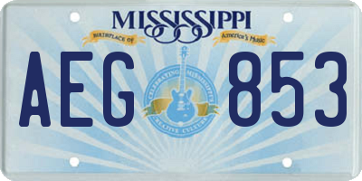 MS license plate AEG853