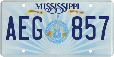 MS license plate AEG857