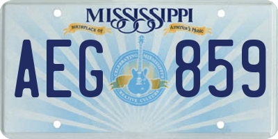 MS license plate AEG859