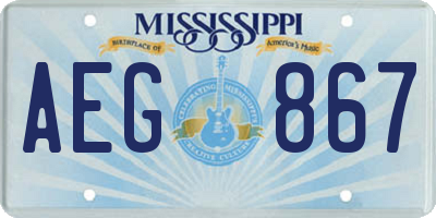 MS license plate AEG867