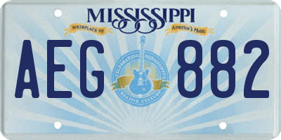 MS license plate AEG882