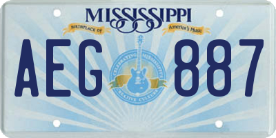 MS license plate AEG887