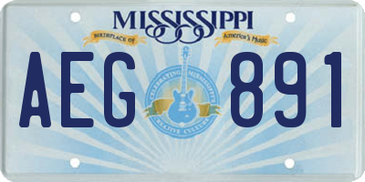 MS license plate AEG891