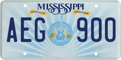 MS license plate AEG900