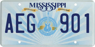 MS license plate AEG901