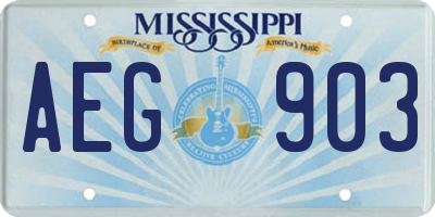 MS license plate AEG903