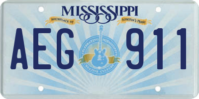 MS license plate AEG911