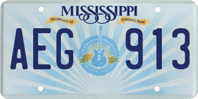 MS license plate AEG913