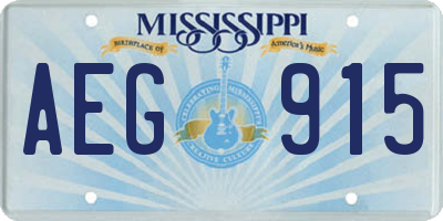 MS license plate AEG915