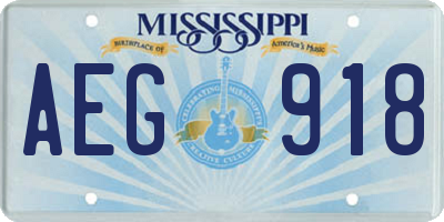 MS license plate AEG918