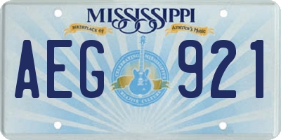 MS license plate AEG921