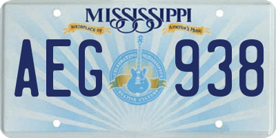 MS license plate AEG938