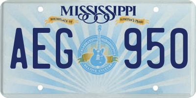 MS license plate AEG950
