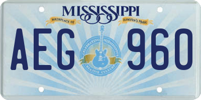 MS license plate AEG960