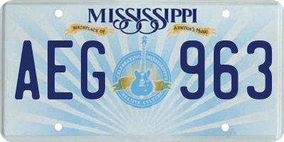 MS license plate AEG963