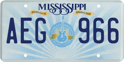 MS license plate AEG966