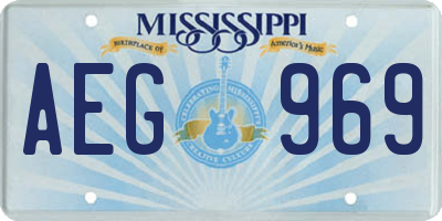 MS license plate AEG969