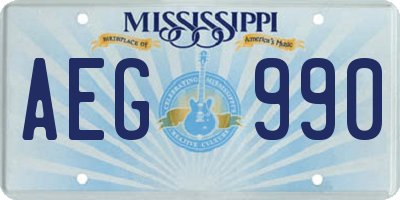MS license plate AEG990