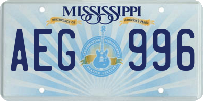 MS license plate AEG996