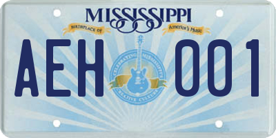 MS license plate AEH001