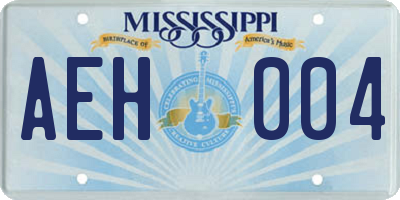 MS license plate AEH004