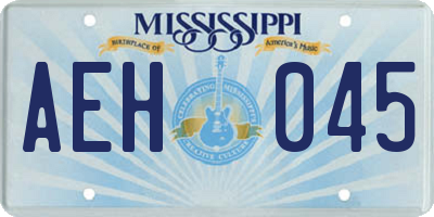 MS license plate AEH045