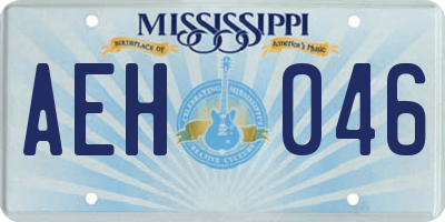 MS license plate AEH046