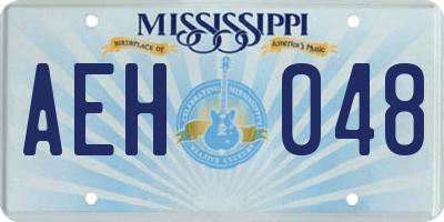 MS license plate AEH048