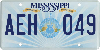 MS license plate AEH049