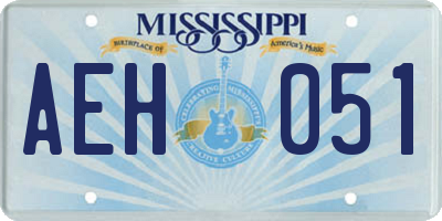 MS license plate AEH051