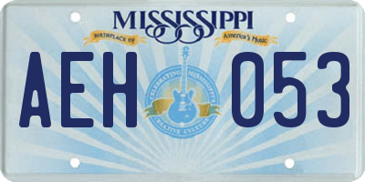 MS license plate AEH053